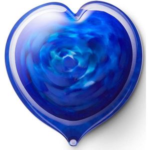 Kristalglazen Hart Urn Blauw Opaque (0.05 liter)