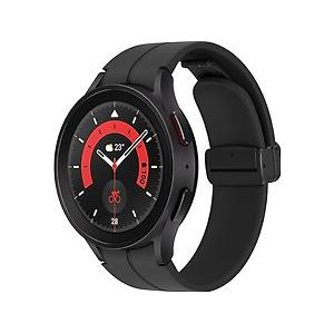 Samsung Galaxy Watch5 Pro 45 mm horlogekast van Black Titanium op Graphite D-Buckle Sport Band M/L [Wi-Fi + 4G]