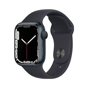 Apple Watch Series 7 41 mm kast van middernacht aluminium met middernacht sportbandje [wifi]