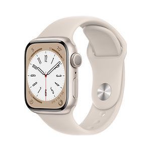 Apple Watch Series 8 41 mm kast van sterrenlicht aluminium op beige sportbandje [Wi-Fi]