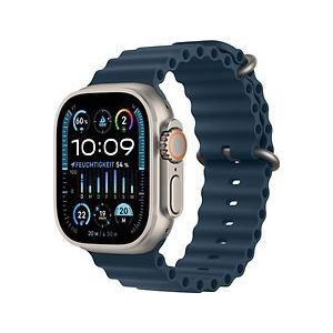 Apple Watch Ultra 2 49 mm titanium kast zilver op Ocean-bandje blauw [Wi-Fi + Cellular]