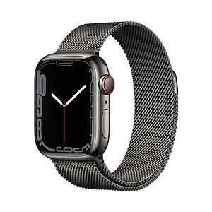 Apple Watch Series 7 45 mm kast van grafiet roestvrij staal met grafiet Milanees bandje [wifi + cellular]
