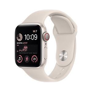 Apple Watch SE 2022 40 mm kast van sterrenlicht aluminium op beige sportbandje [Wi-Fi + Cellular]