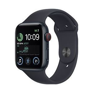 Apple Watch SE 2022 44 mm kast van middernacht aluminium op middernacht sportbandje [Wi-Fi + Cellular]