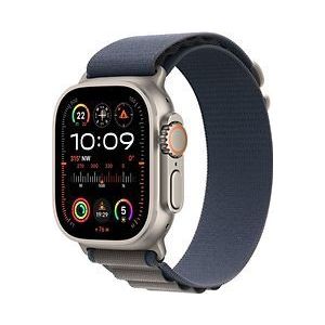 Apple Watch Ultra 2 49 mm titanium kast zilver op Alpine-bandje Medium blauw [Wi-Fi + Cellular]