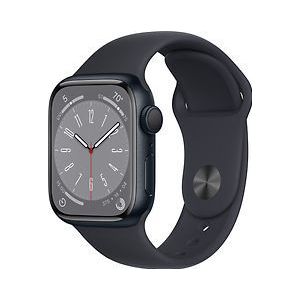 Apple Watch Series 8 41 mm kast van middernact aluminium op zwart sportbandje [Wi-Fi]