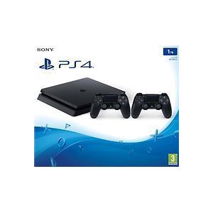 Sony - PlayStation 4 Slim - Zwart - 1 TB - Inclusief 2 Draadloze Controllers