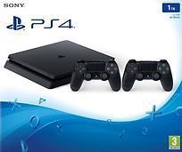 Sony - PlayStation 4 Slim - Zwart - 1 TB - Inclusief 2 Draadloze Controllers