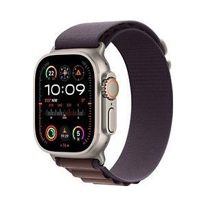 Apple Watch Ultra 2 49 mm titanium kast zilver op Alpine-bandje Medium indigo [Wi-Fi + Cellular]