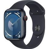 Apple Watch Series 9 45 mm aluminium kast middernacht op sportbandje M/L middernacht [Wi-Fi + Cellular]