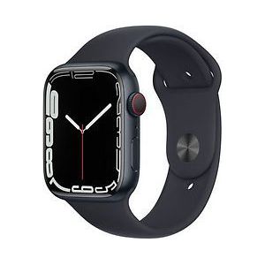 Apple Watch Series 7 45 mm kast van middernacht aluminium met middernacht sportbandje [wifi + cellular]