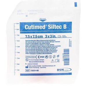 Cutimed Siltec B Kp Steriel 7,5x 7,5cm 1 7328400