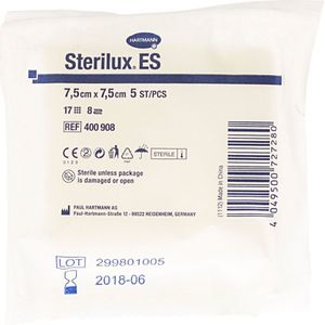 Sterilux Es 7,5x7,5cm 8l.st. 30x5 P/s