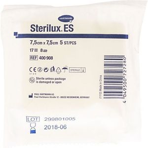 Sterilux Es 7,5x7,5cm 8l.st. 30x5 P/s