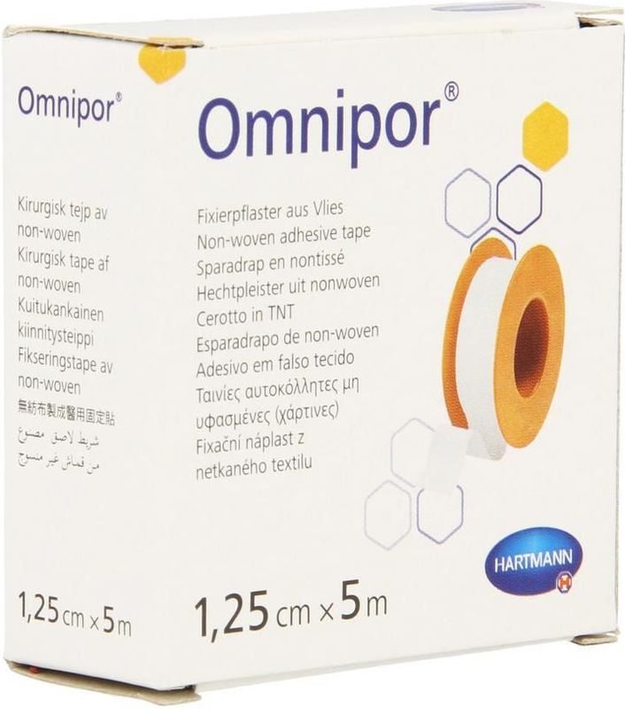Omnipor - Hechtpleister - Wit - 1,25 cm x 5 m - Waterafstotend, Huidvriendelijk