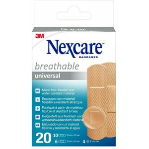 Nexcare - Universal Breathable Plasters - Pleisters - Ademend - Waterbestendig - 20 Stuks