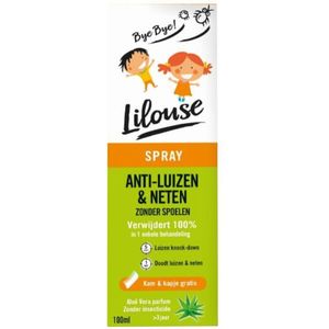 Lilouse Anti Luizen en Neten Spray Zonder Insecticide Vanaf 3 Jaar Kam + Kapje Gratis 100ml