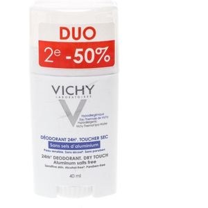 Vichy Anti-transpiratie Deodorant Crème Zonder Aluminiumzouten 24u Duo 2x40ml