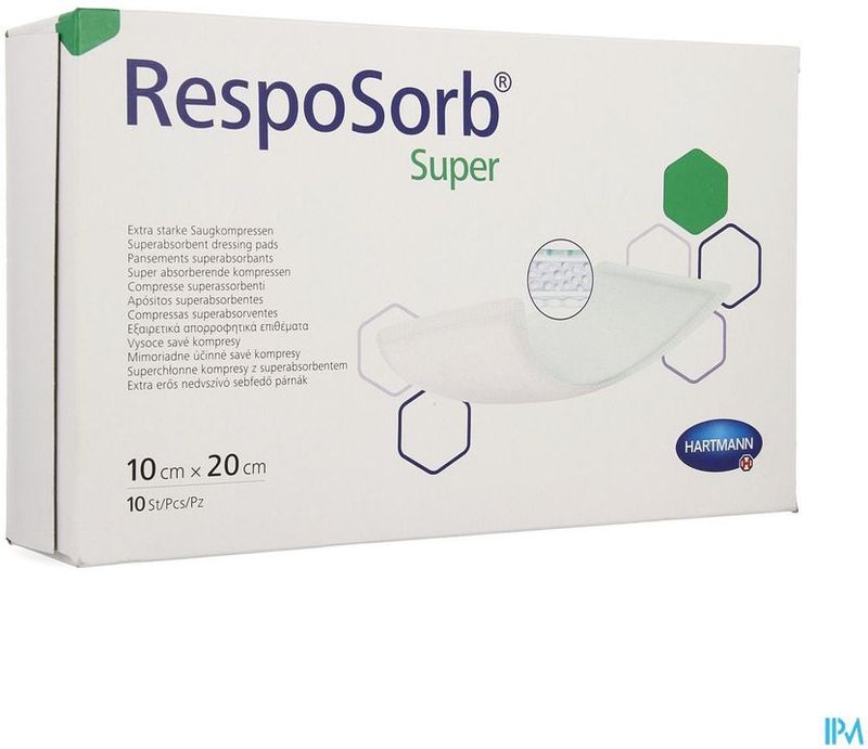 Resposorb - Super Absorberend Verband - 10 x 20 cm - 10 Stuks