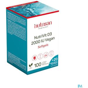 Nutrisan Nutrivit Vitamine D3 2000IU 100 + 20 Gratis Vegan Softgels