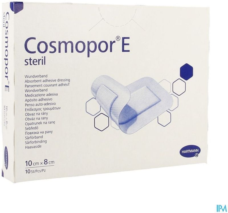 Cosmopor - E Latexfree - Gaaskompressen - 10x8cm - 10 Stuks