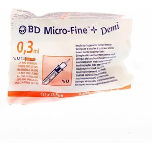 Bd Microfine+ Ins.sp Demi 0,3ml 30g 8mm 10 324826