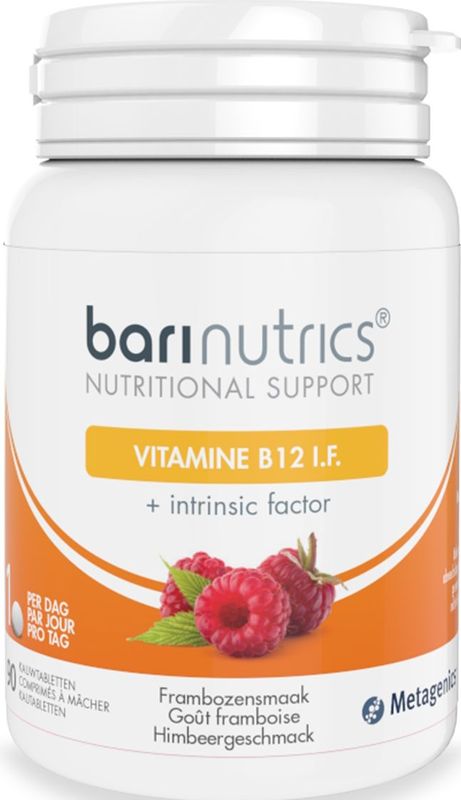 BariNutrics Vitamine B12 I.F. Framboossmaak 90 Kauwtabletten