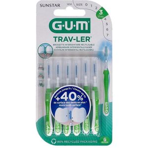 Gum Trav-Ler Interdentaal Borsteltje 1,1mm 6 Stuks