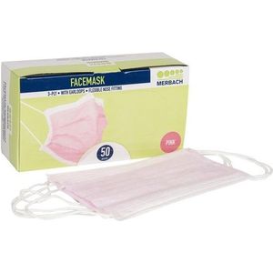 Chirurgische Mondmaskers Type 2R Roze 50 Stuks