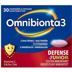 Omnibionta3® Junior - Multivitaminen - Frambozensmaak - 12 Vitamines en 2 Mineralen