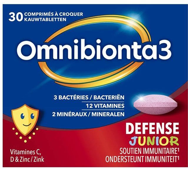 Omnibionta3® Junior - Multivitaminen - Frambozensmaak - 12 Vitamines en 2 Mineralen