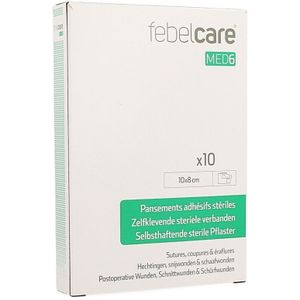 Febelcare Med6 Zelfkl.steriele Verband.10x8cm 10st