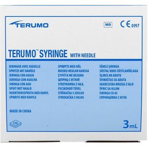 Terumo Spuit 3ml + Naald 21g 1 1/2 St 40x8mm 100