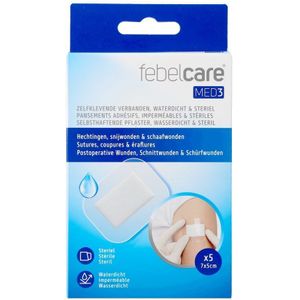 Febelcare Med3 Zelfklevend Verband 7x5cm 5 Stuks