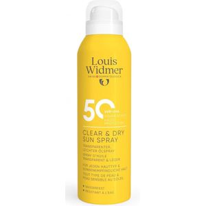 Louis Widmer Suncare Clear & Dry Sun Spray SPF 50 Zonder Parfum 200ml