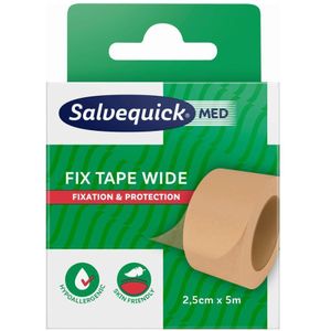 Salvequick - Fix Tape Wide - Beige - 5 m - Huidvriendelijke Tape