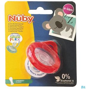 Nuby - Natural Flex - Fopspeen - Kers - 100% Silicone