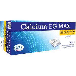 Calcium EG MAX 1000mg Calcium 1000I.E. Vitamine D 375µg Vitamine K2 90x2 Tabletten