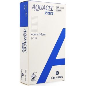 Aquacel Extra Verb Hydrofiber+versterk. 4x10cm 10