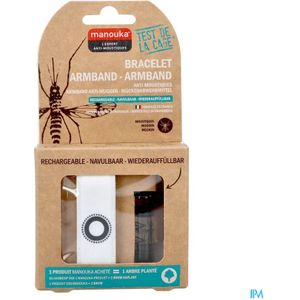 Manouka - Anti-Muggen - Armband - Wit - 1 stuk