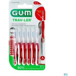 Gum Trav-Ler Interdentaal Borsteltje 0,8mm 6 Stuks