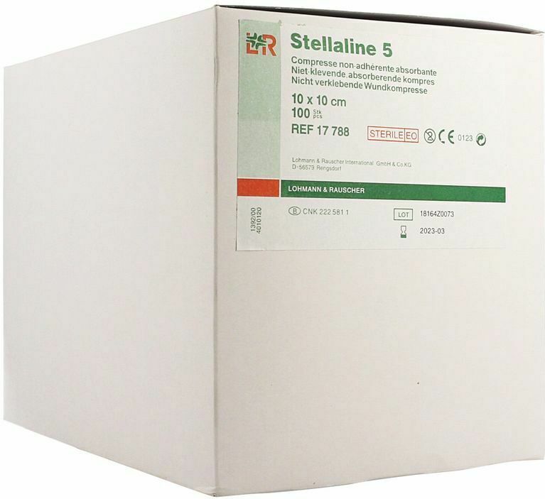 Stellaline - Kompressen - 10x10 cm - 100 Stuks - Niet Inklevend - Absorberend - Steriel