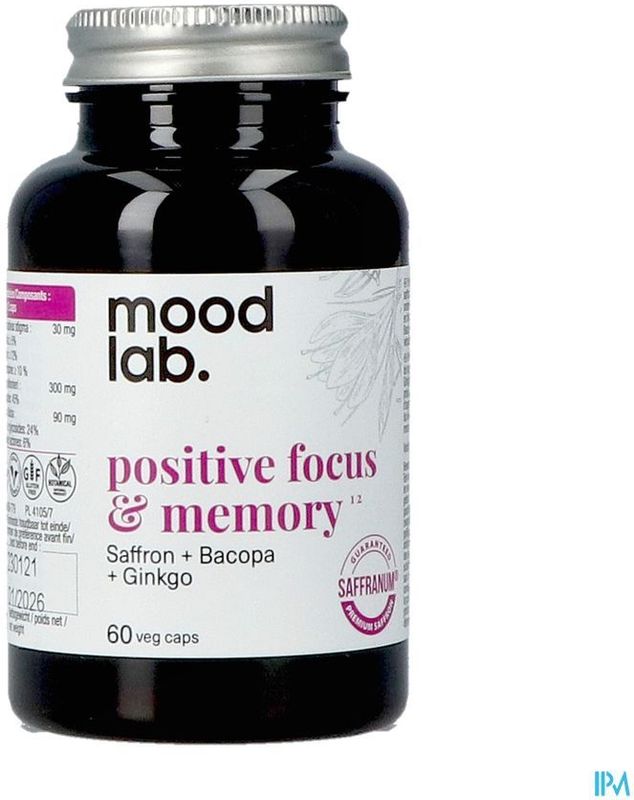Positive Focus - Memory Pot Caps - 60 Capsules - Voedingssupplement