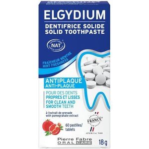 Elgydium - Vaste Tandpasta - Antiplak - Granaatappel - 60 Tabletten