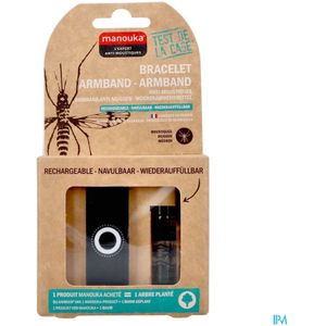 Manouka - Anti-Muggen - Zwart - Armband - 1 Stuk