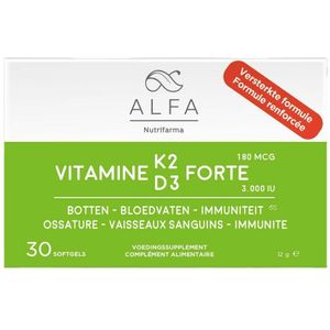 Alfa - Vitamine K2 D3 Forte - Softcaps 30