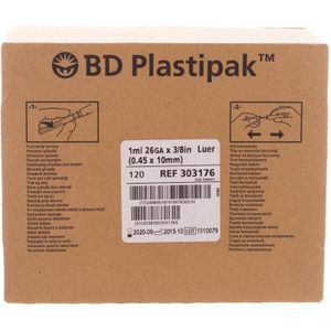 Bd Plastipak Spuit+nld Tuberculine 1ml+26g 3/8 120