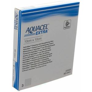 Aquacel Extra Verb Hydrofiber+versterk. 10x10cm 3