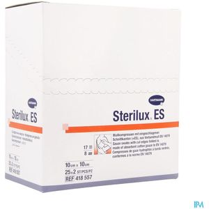 Sterilux Es 10x10cm 8l.st. 25x2 P/s