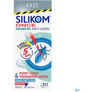 Silikom Once Shampoo Anti-Luizen en Neten Zonder Insecticiden 200ml + Kam